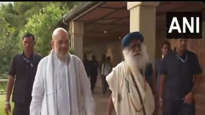 Union Home Minister Amit Shah with Sadhguru (Photo/Isha Foundation)