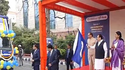 Union Minister JP Nadda flags off Jan Aushadhi Raths (Photo/ANI) 