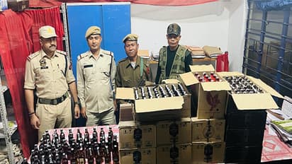 Police seizes 102 litres of IMFL and drugs. (Photo/ANI)