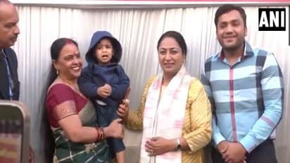 Delhi CM Rekha Gupta meets and interacts with people at her residence (Photo/ANI)