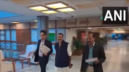 Committee's chairman Nishikant Dubey arrived for meeting (Photo/ANI)