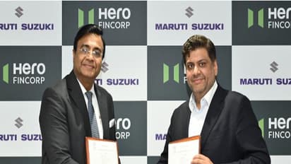 Partho Banerjee, SEO, Marketing &amp; Sales, Maruti Suzuki India Limited, and Abhimanyu Munjal, MD &amp; CEO, Hero FinCorp (Photo: Maruti Suzuki)