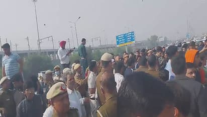 Visuals from the protest (Photo/ANI)