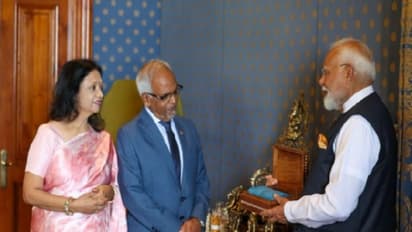 PM Modi gifts Banarasi Saree to Brinda Gokhool (Photo/ANI)