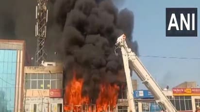 Massive fire engulfs rubber warehouse in Jaipur's Harmada area (Photo/ANI)