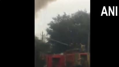 Fire tenders deployed at the site of the blaze in Okhla Phase-1.(Photo/ANI)