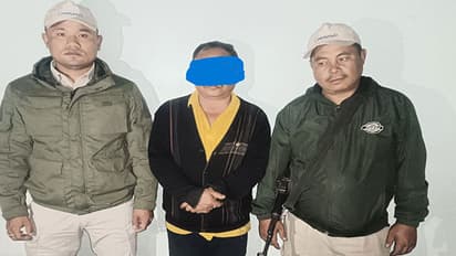 Manipur Police arrest man for collecting money for KCP (Apunba). (Photo source: @manipur_police)