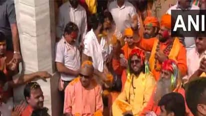 UP Chief Minister participated in singing traditional ‘phag songs’ (Photo/ANI)
