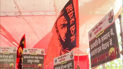 Visual from the protest at Mumbai (Photo/ANI)