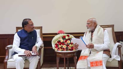 Chhattisgarh CM Vishnu Deo Sai meets PM Narendra Modi (Photo: @vishnudsai/X)