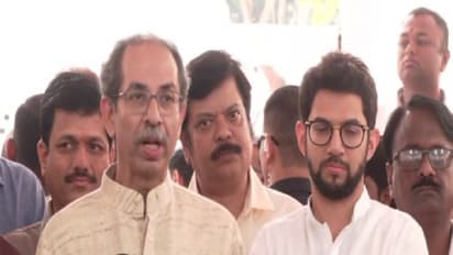 Shiv Sena (UBT) chief Uddhav Thackeray addressing the media. (Photo/ANI)