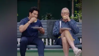 'Snack break before we get to work': Bill Gates enjoys vada pav with Sachin Tendulkar; internet drools (WATCH)