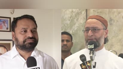 TPCC General Secretary Addanki Dayakar and AIMIM chief Asaduddin Owaisi (Photo/ANI)