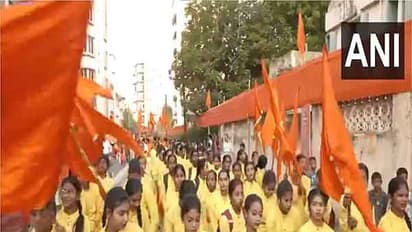 Children play traditional lezim as the party of Gudi Padwa celebrations (Photo: ANI)