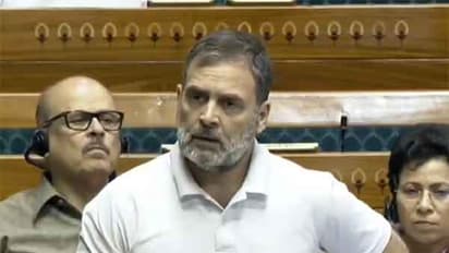 Congress top brass and the Leader of Opposition in the Lok Sabha, Rahul Gandhi. (Photo/Sansad TV)