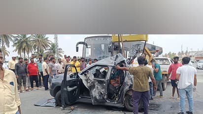 4 of family killled as bus collided with car (Photo/ANI)