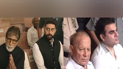 Big B, Abhishek Bachchan, Salim Khan, Arbaaz Khan (Photo/ANI)