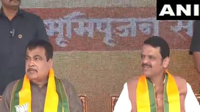 Union Minister Nitin Gadkari and Maharashtra Chief Minister Devendra Fadnavis (Photo/ANI)
