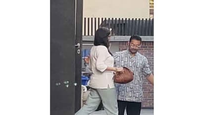 Actor Aamir Khan and his girlfriend Gauri Spratt (Image source: ANI)