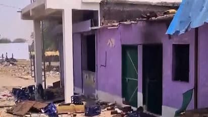 Visuals of vandalised shops in Sagar, Madhya Pradesh (Photo/ANI)