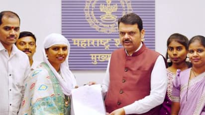 Widow of policeman killed during 26/11 appointed as Deputy SP on probation by Maharashtra Chief Minister Devendra Fadnavis (Photo/X:@CMOMaharashtra) 