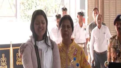 Widow of deceased naval officer Lt Vinay Narwal (Photo/ANI)