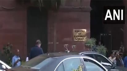 Diplomatic cars line up infront of MEA (Photo/ANI)