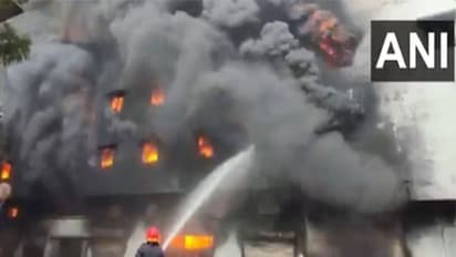 Visuals of the fire at Bhiwandi, Maharashtra (Photo/ANI)