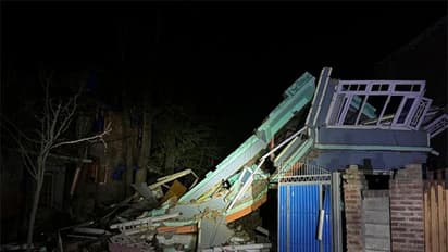 Visuals of the demolished house (Photo Credit: Shopian Police)