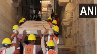 Ram Darbar construction underway at Ram Temple in Ayodhya, Uttar Pradesh (Photo/ANI)