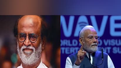 Collage of actor Rajinikanth and PM Modi