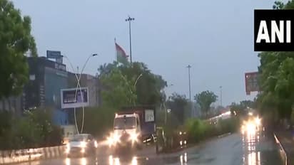 Heavy rain, strong winds and lightning lashed Delhi this morning. Visuals from Lajpar Nagar (Photo/ANI)