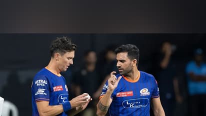 Deepak Chahar with Trent Boult. (Photo- MI website)