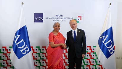 Finance Minister Nirmala Sitharaman with Asian Development Bank President Masato Kanda (Image: X/@FinMinIndia)