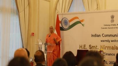 Union Minister Nirmala Sitharaman, addressing Indian diaspora in Milan, Italy. (Photo/X@nsitharamanoffc) 
