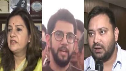 Shiv Sena (UBT) leaders Priyanka Chaturvedi , Aditya  Thackeray, RJD ;leader Tejashwi Yadav (Photo/ ANI)