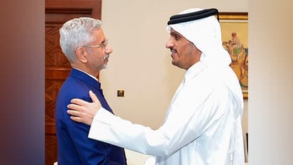 EAM S Jaishankar and Qatar Foreign Minister Sheikh Mohammed bin Abdulrahman Al Thani (File photo/ANI)