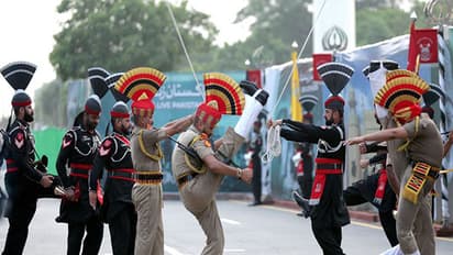 BSF soldiers and Pakistani Rangers perform during the Beating Retreat ceremony (File Photo/ANI)