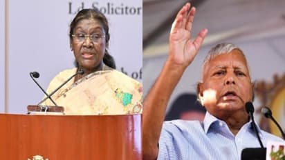 President Droupadi Murmu (L), Former Railway Union Minister Lalu Prasad Yadav (Photo/ANI)