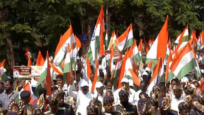 Congress leaders hold Tiranga Yatra in Bengaluru to support Indian armed forces (Photo/ANI) 