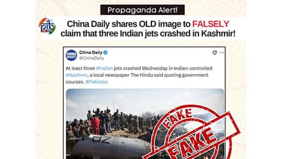 PIB Fact Check debunks China Daily’s report of Indian jet crash (Photo/@PIBFactCheck)