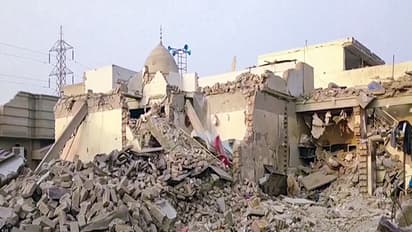A view of a damaged Jamia Masjid Subhan Allah, the operational headquarters of JeM. (Photo/ANI)