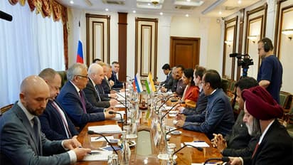 All-party delegation meets First Deputy Chair of the Federation Council Committee on Foreign Affairs, Andrey Denisov in Russia (Image Credit: X/@IndEmbMoscow)