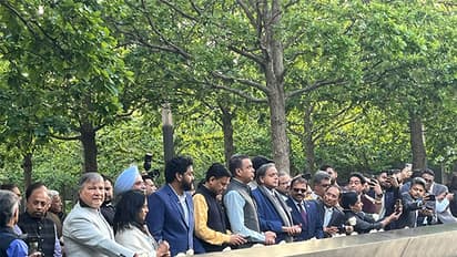 Members of all-party delegation led by Congress MP Shashi Tharoor at the 9/11 memorial (Photo/ ANI)