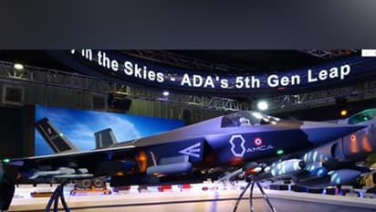 A full-scale model of AMCA at Aero-India 2025 (Photo/PIB)