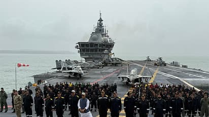 Defence Minister Rajnath Singh aboard INS Vikrant (Photo/RM Office)