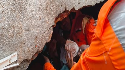 NDRF confirmed that one woman and a young boy were rescued (Photo/ANI)