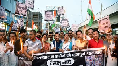 People hold candle march for the victims of the Pahalgam Terror Attack (File Image/ANI)