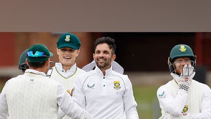 Keshav Maharaj with South African Test team (Photio: ICC)