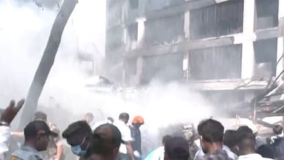 Visuals from the site of the plane crash in Ahmedabad (Photo/ANI)